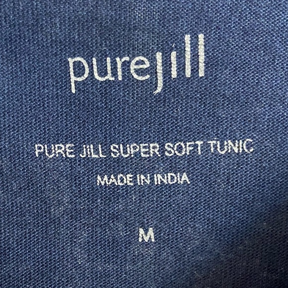 J Jill super soft tunic navy blue grey long line crewneck long sleeve Medium - Picture 5 of 6